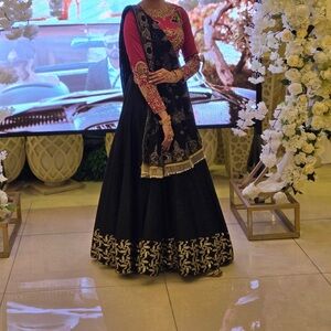 Elegant Black and Pink lenga Choli